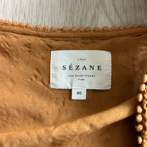 Sezane Mustard Crochet Lace Square-Neck Camisole - Picture 2 of 2